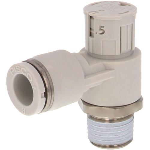 PISCO スピードコントローラダイヤル付タイプ エルボ メーターアウト制御(低流量タイプ) φ8用...