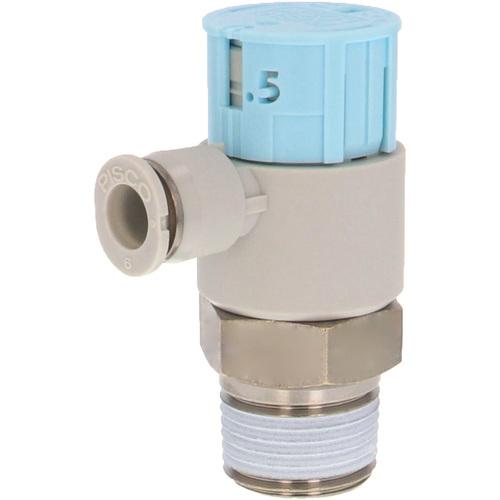 PISCO スピードコントローラダイヤル付タイプ エルボ メーターイン制御(低流量タイプ) φ6用 ...