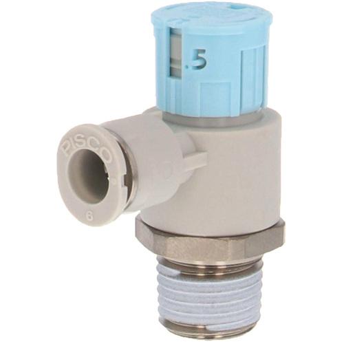 PISCO スピードコントローラダイヤル付タイプ エルボ メーターイン制御(低流量タイプ) φ6用 ...