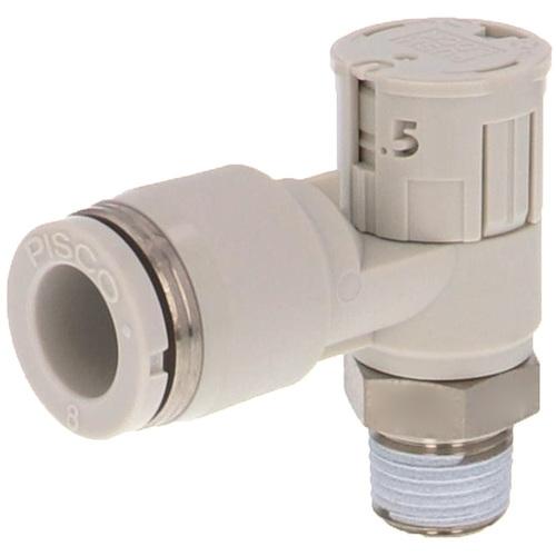 PISCO スピードコントローラダイヤル付タイプ エルボ メーターアウト制御(低流量タイプ) φ8用...