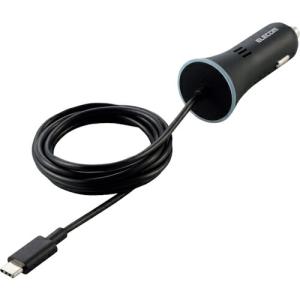 ELECOM カーチャージャー Type-C USB-C PD認証 ストレートタイプ 1.5m 18W ブラック ( MPA-CCCPD01BK )｜orangetool