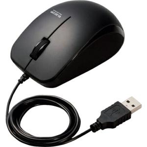 ELECOM BlueLEDマウス 有線 3ボタン サイドラバー 静音 抗菌 ブラック ( M-BL27UBSKBK )｜orangetool