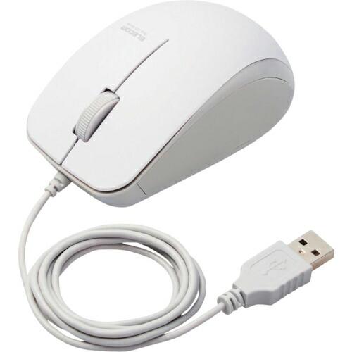 ELECOM BlueLEDマウス 有線 3ボタン サイドラバー 抗菌 ホワイト ( M-BL27U...