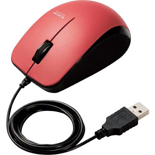 ELECOM BlueLEDマウス 有線 3ボタン サイドラバー 抗菌 レッド ( M-BL27UB...