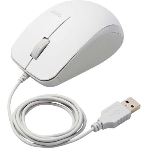 ELECOM BlueLEDマウス 有線 3ボタン サイドラバー 静音 抗菌 ホワイト ( M-BL...