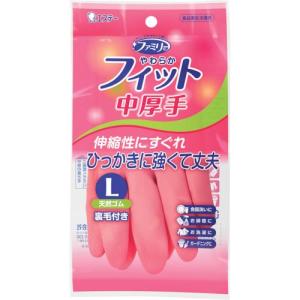 エステー ファミリー やわらかフィット 天然ゴム 中厚手 L ピンク ( ST74323 ) エステー(株)｜orangetool
