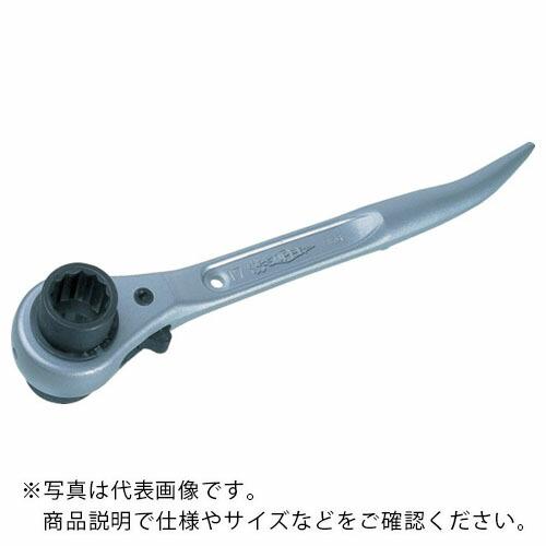 スーパー アルミ製・両口ラチェットレンチ ショートタイプ 呼び:19×21 ( SRB-1921A ...