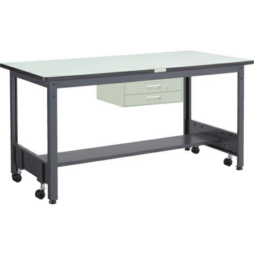 TRUSCO 中荷重作業台(500kg)CFW型 900X750XH740 2段引出付 ダークグレー...