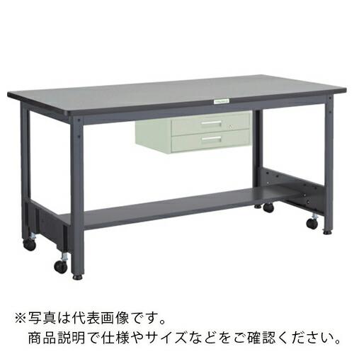 TRUSCO 中荷重作業台(500kg)CFW型 1500X900XH740 2段引出付 ダークグレ...