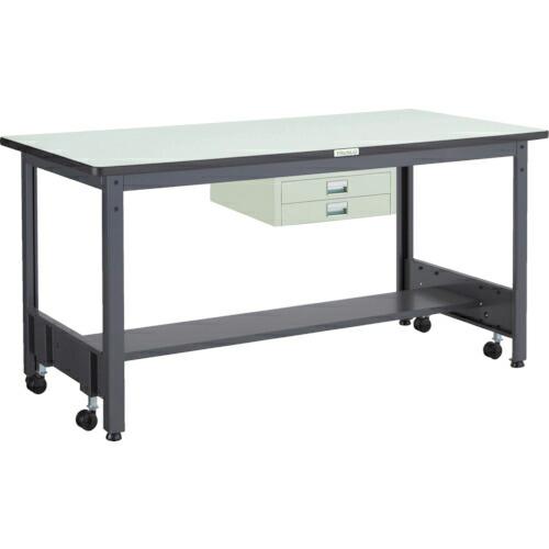 TRUSCO 中荷重作業台(500kg)CFW型 900X750XH740 薄型2段引出付 ダークグ...
