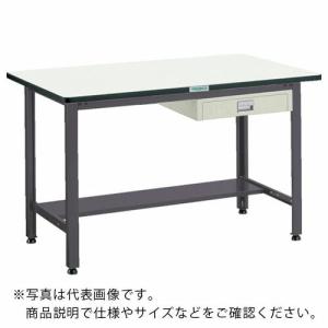TRUSCO 中荷重作業台(500kg)AEW型 1800X750XH740 薄型1段引出付 ダークグレー色 ( AEWP-1875UDC1 (ダップテンバン) ) トラスコ中山(株) (メーカー取寄)｜orangetool