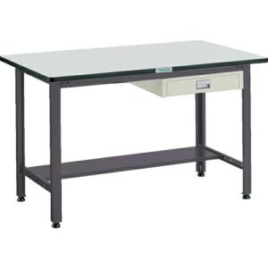 TRUSCO 中荷重作業台(500kg)AEW型 1200X600XH740 薄型1段引出付 ダークグレー色 ( AEWR-1260UDC1 (リノリュームバリテンバン) ) (メーカー取寄)｜orangetool