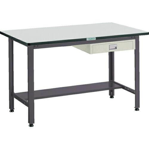 TRUSCO 中荷重作業台(500kg)AEW型 1200X600XH740 薄型1段引出付 ダーク...