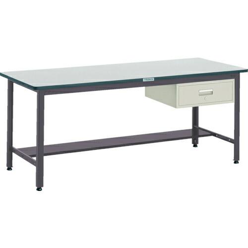 TRUSCO 中荷重作業台(500kg)AEW型 900X750XH740 1段引出付 ダークグレー...