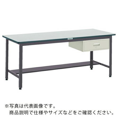 TRUSCO 中荷重作業台(500kg)AEW型 1500X750XH740 1段引出付 ダークグレ...