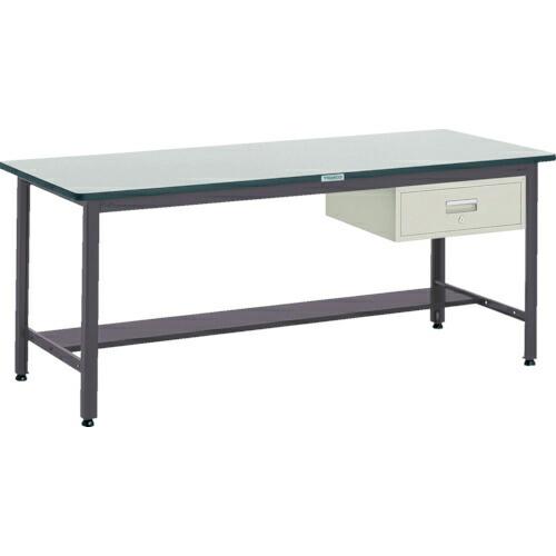 TRUSCO 中荷重作業台(500kg)AEW型 1200X600XH740 1段引出付 ダークグレ...