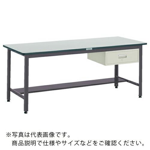 TRUSCO 中荷重作業台(500kg)AEW型 1500X900XH740 1段引出付 ダークグレ...