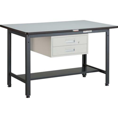 TRUSCO 中荷重作業台(500kg)AEW型 1200X750XH740 2段引出付 ダークグレ...