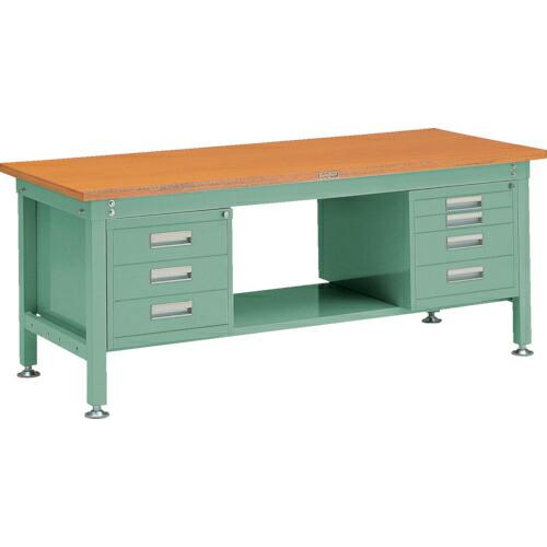 TRUSCO 中荷重作業台(1200kg)HW型 1200X750XH740 3段・4段引出付 グリ...