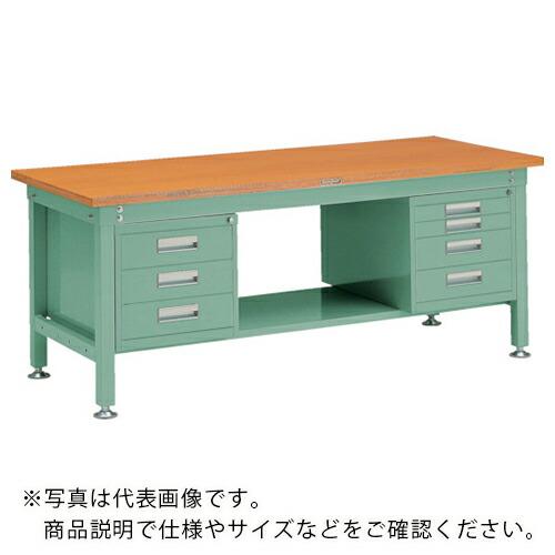 TRUSCO 中荷重作業台(1200kg)HW型 1800X900XH740 3段・4段引出付 グリ...