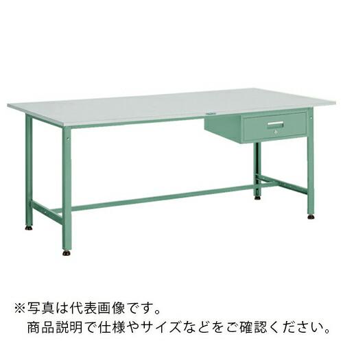 TRUSCO 軽荷重作業台(300kg)AE型 1200X750XH740 1段引出付 グリーン色 ...