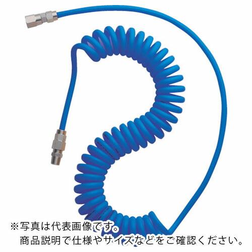 TRUSCO ウレタンコイルホース 8.0m ブルー ( TUNA-10 ) トラスコ中山(株)