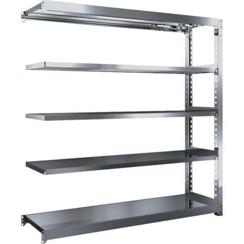 TRUSCO ステンレス製中量ボルトレス棚 SM3型 W1800×D471×H1800 5段 連結 ...