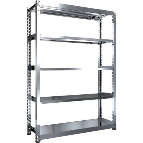 TRUSCO ステンレス製中量ボルトレス棚 SM3型 W1500×D471×H2100 5段 単体 ...