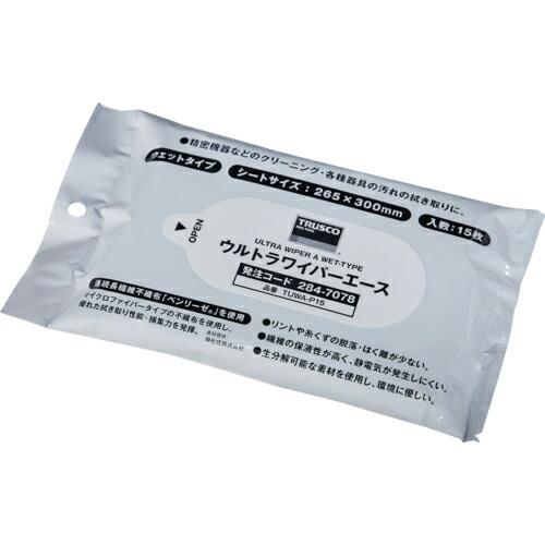【SALE価格】TRUSCO ウルトラワイパーエース ウェットタイプ パウチ15枚入 ( TUWA-...