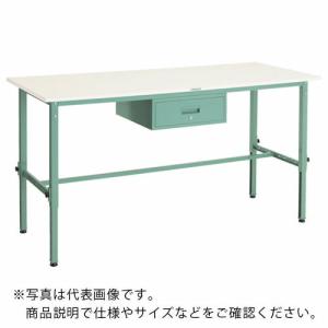 TRUSCO 軽荷重作業台高さ調節式(150kg)AEM型 1800X600XH650~950 1段引出付 グリーン色 ( AEM-1860F1 ) トラスコ中山(株) (メーカー取寄)｜orangetool