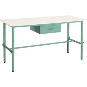 【SALE価格】TRUSCO 軽荷重作業台高さ調節式(150kg)AEM型 1800X750XH650~950 1段引出付 グリーン色 ( AEM-1800F1 ) トラスコ中山(株)｜orangetool