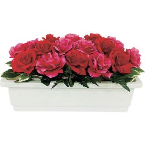 ユニット 造花プランター 白 バラ(赤・ピンク) ( 935-011 ) ユニット(株) (メーカー取寄)｜orangetool