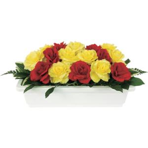 ユニット 造花プランター 白 バラ(赤・黄) ( 935-021 ) ユニット(株) (メーカー取寄)｜orangetool