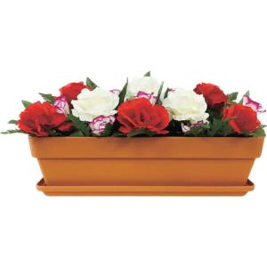 ユニット 造花プランター 茶 バラ ( 935-201 ) ユニット(株) (メーカー取寄)｜orangetool