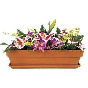 ユニット 造花プランター 茶 ゆり ( 935-221 ) ユニット(株) (メーカー取寄)｜orangetool