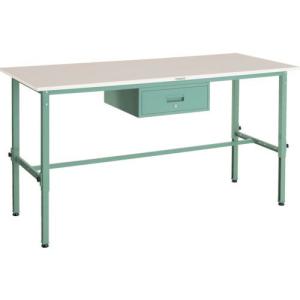 【SALE価格】TRUSCO 軽荷重作業台高さ調節式(150kg)AEM型 1800X750XH650~950 1段引出付 グリーン色 ( RAEM-1800F1 ) トラスコ中山(株)｜orangetool