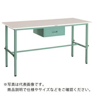 TRUSCO 軽荷重作業台高さ調節式(150kg)AEM型 1800X600XH650~950 1段引出付 グリーン色 ( RAEM-1860F1 ) トラスコ中山(株) (メーカー取寄)｜orangetool