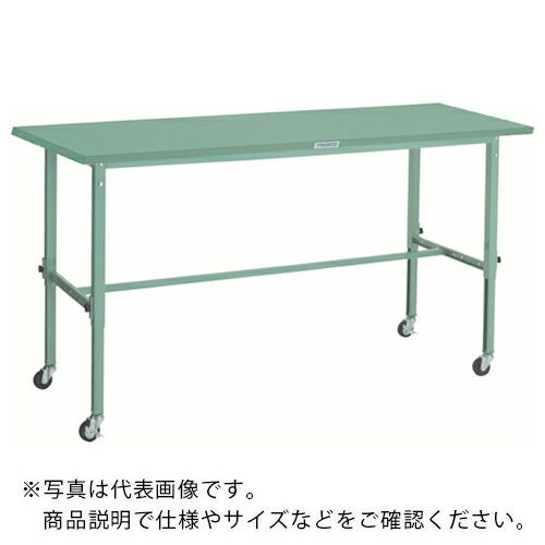 TRUSCO 軽荷重作業台高さ調節式(80kg)AEM型 1800X600XH719~1019 φ7...