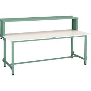 【SALE価格】TRUSCO 軽荷重作業台高さ調節式(150kg)AEM型 1800X750XH954~1254(全高) 上棚付 グリーン色 ( AEM-1800YURB ) トラスコ中山(株)｜orangetool