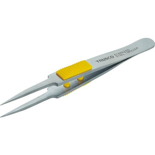 【SALE価格】TRUSCO ラバーグリップ付ステンレスピンセット 115mm 極細鋭型 ( TSP...