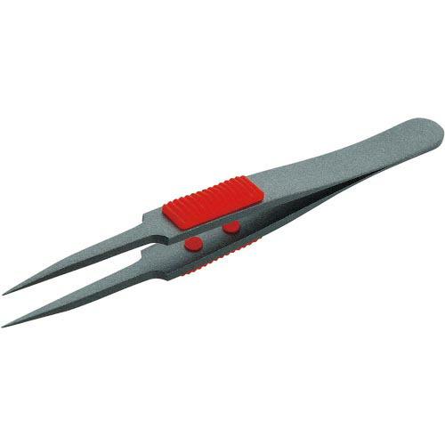 【SALE価格】TRUSCO ラバーグリップ付ピンセット 非粘着タイプ 115mm 極細鋭型 ( T...