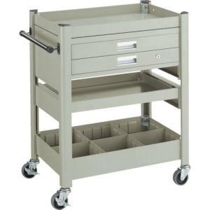 TRUSCO コンビネーションワゴン 643X427XH880 スライド棚付 ( TCW-81B2 ) トラスコ中山(株)｜orangetool