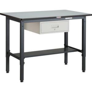 TRUSCO 軽荷重作業台高さ調節式(250kg)AWM型 1200X750XH700~910 1段引出付 ダークグレー色 ( AWMP-1275F1 ) トラスコ中山(株) (メーカー取寄)｜orangetool