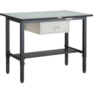 TRUSCO 軽荷重作業台高さ調節式(250kg)AWM型 1200X750XH700~910 1段引出付 ダークグレー色 ( AWMR-1275F1 ) トラスコ中山(株) (メーカー取寄)｜orangetool