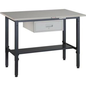 TRUSCO 軽荷重作業台高さ調節式(250kg)AWM型 1200X750XH700~910 1段引出付 ダークグレー色 ( AWMS-1275F1 ) トラスコ中山(株) (メーカー取寄)｜orangetool