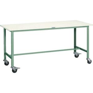 TRUSCO 軽荷重作業台(150kg)AE型 1800X750XH846 φ100キャスター付 グリーン色 ( AE-1800C100 ) トラスコ中山(株)｜orangetool