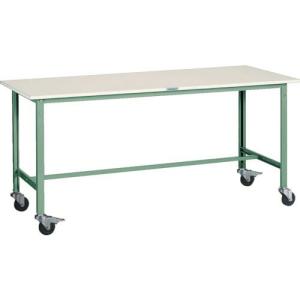 TRUSCO 軽荷重作業台(150kg)AE型 1800X750XH845 φ100キャスター付 グリーン色 ( RAE-1800C100 ) トラスコ中山(株)｜orangetool