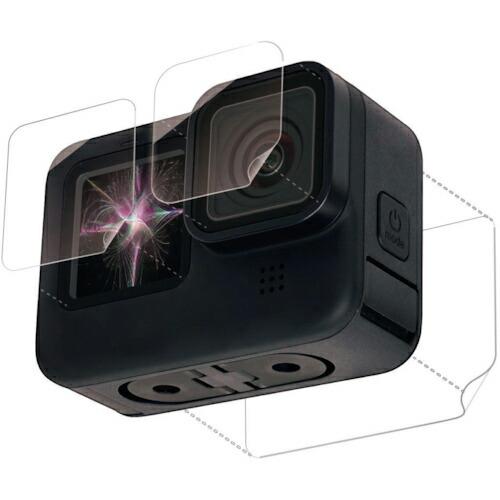 ELECOM GoPro HERO9 Black用液晶保護フィルム 超親水 衝撃吸収 防指紋 光沢 ...