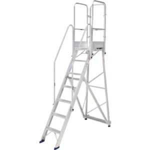 PiCa 折りたたみ式作業台DWR型 2.1m 手すり付き(H:1100mm) ( DWR-210A11H )｜orangetool