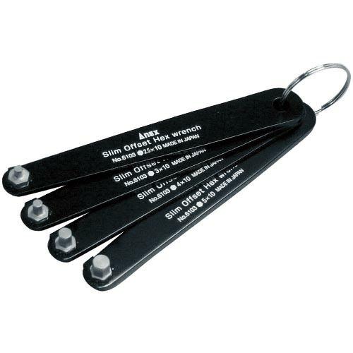 アネックス スリムオフセット六角レンチ4本組 ( 6103F ) (株)兼古製作所
